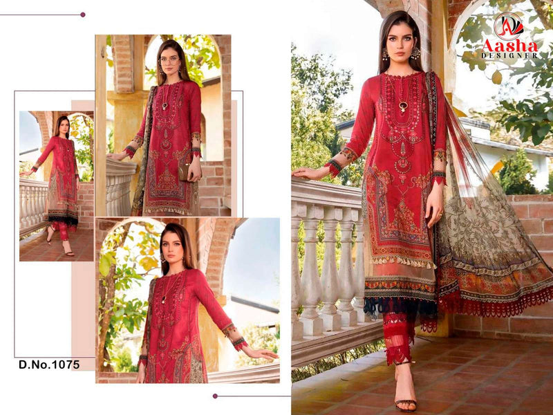 Aasha Designer M Prints Vol 12 Cotton Print With Heavy Embroidery Salwar Kameez