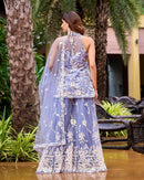 La Pink Festive Purple Fancy Designer Handwork Kurti