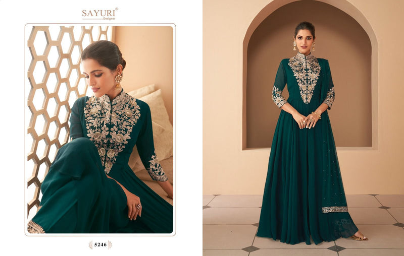 Sayuri Designer Begum Georgette Heavy Embroidery Designer Ready Made Gown Suits