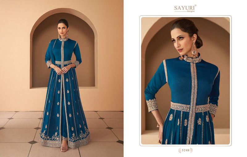 Sayuri Designer Begum Georgette Heavy Embroidery Designer Ready Made Gown Suits