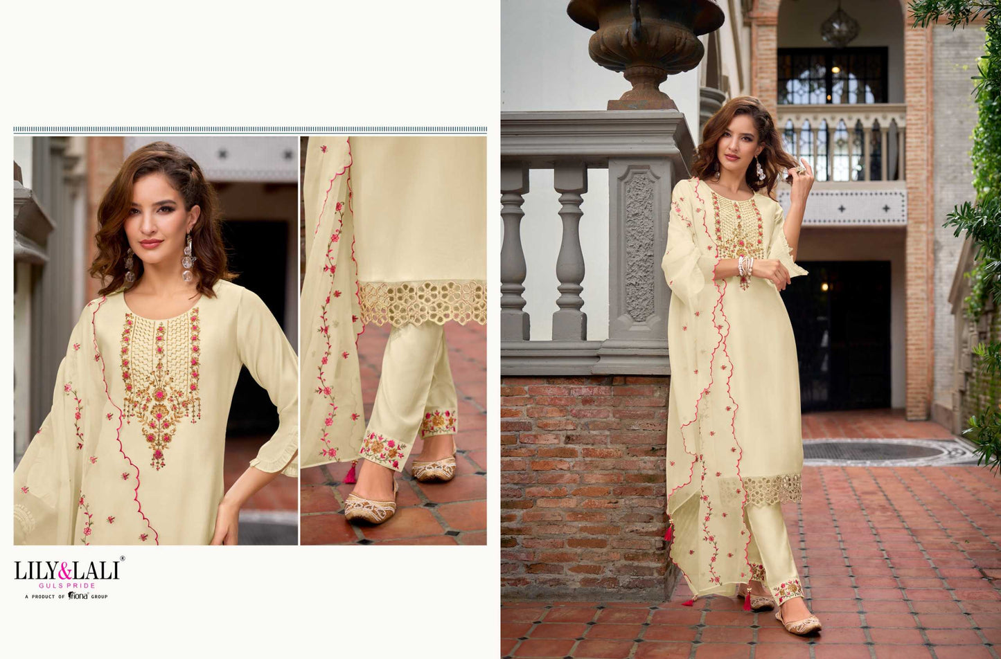 Lily And Lali Bella Silk Handwork On Milan Cotton Beautiful Designer Suit Collection