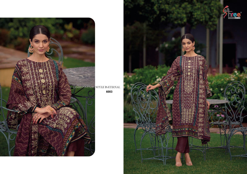 Shree Fabs Bin Saeed Lawn Collection Vol 6 Lawn Cotton Print With Embroidery Salwar Kameez