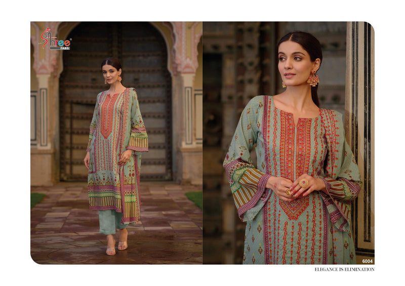 Shree Fabs Bin Saeed Lawn Collection Vol 6 Lawn Cotton Print With Embroidery Salwar Kameez