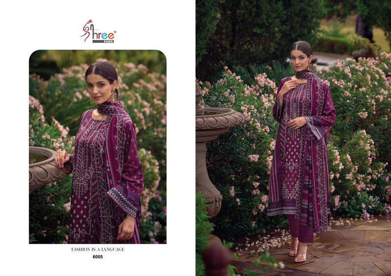 Shree Fabs Bin Saeed Lawn Collection Vol 6 Lawn Cotton Print With Embroidery Salwar Kameez