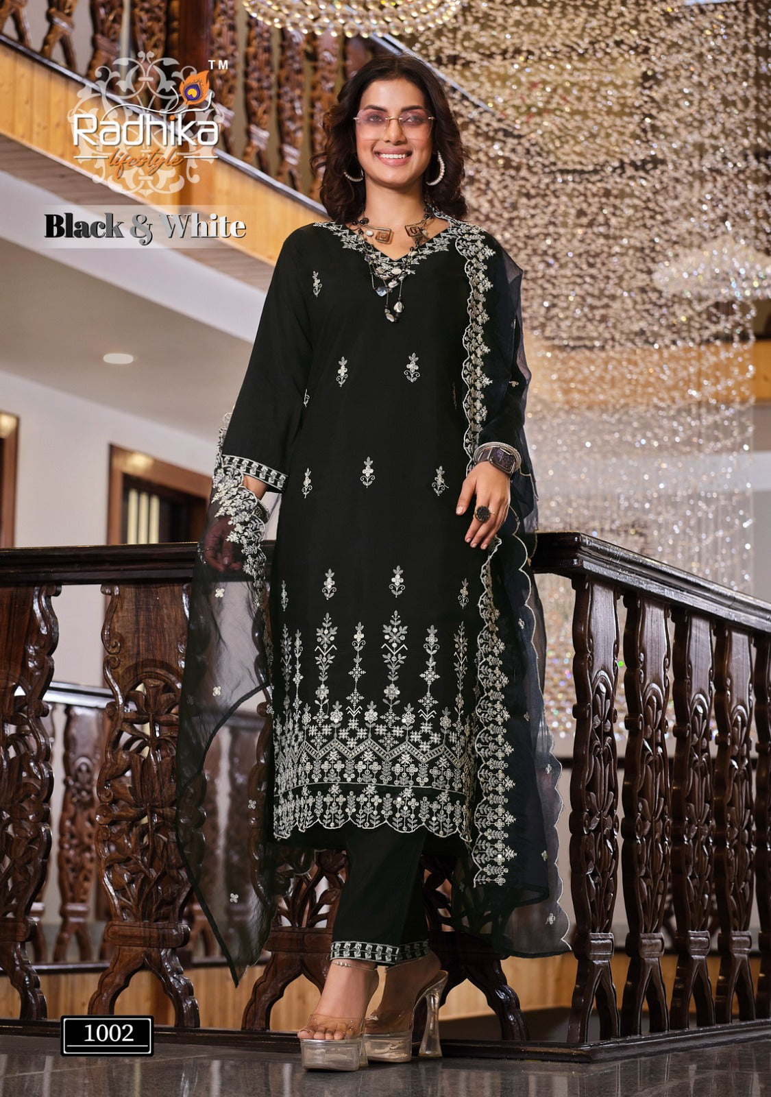 Radhika Life Style Black & White Vol 1 Silk Roman Fancy Designer Kurtis