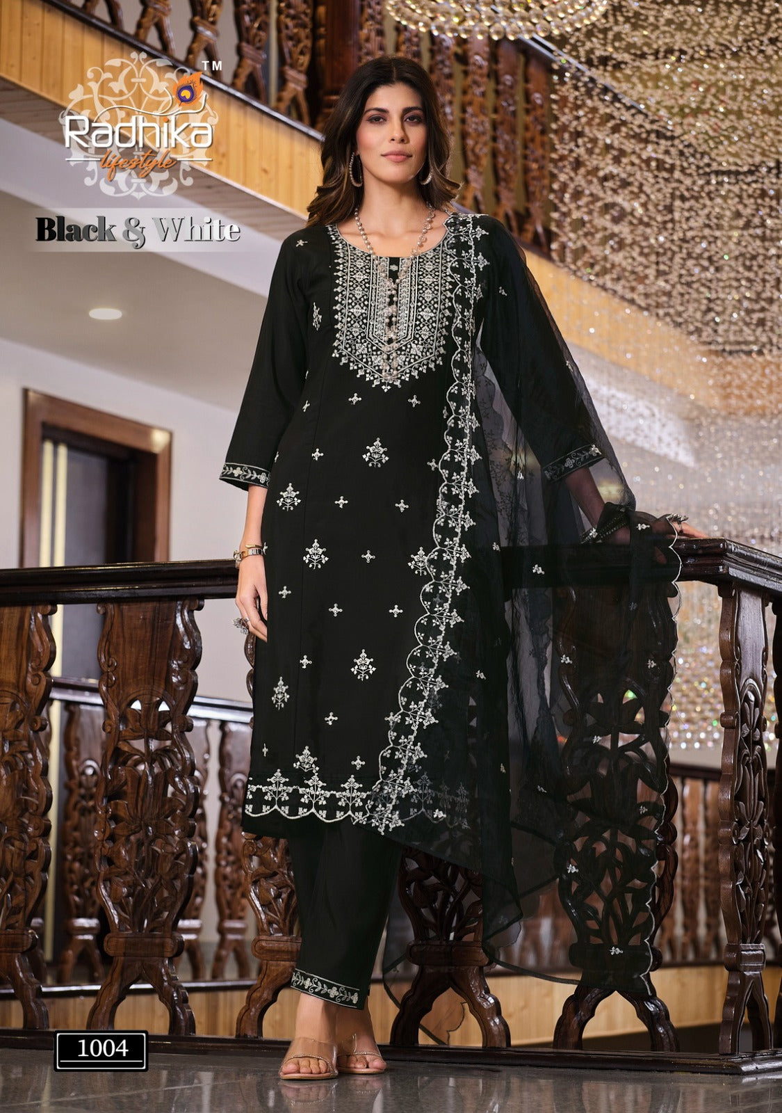 Radhika Life Style Black & White Vol 1 Silk Roman Fancy Designer Kurtis