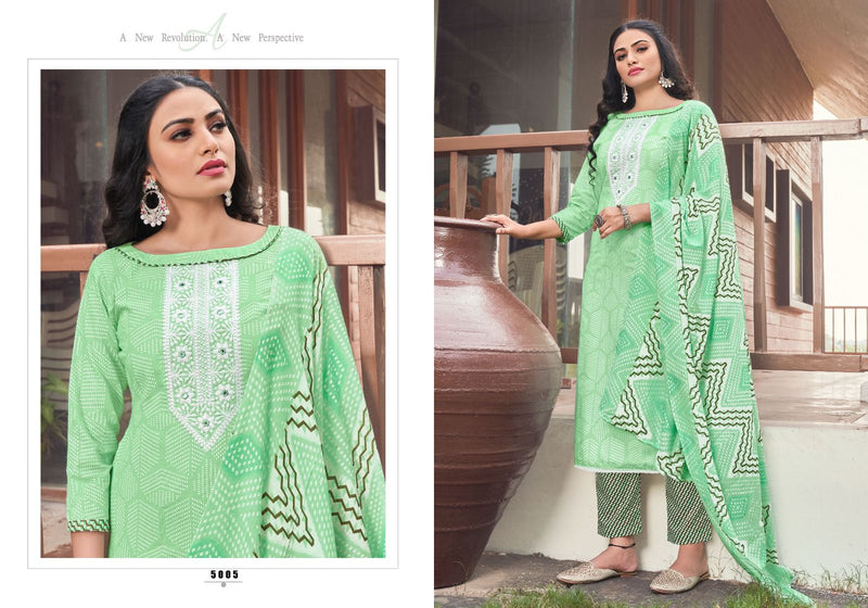 Radha Fab Blossom Cotton Print With Embroidery Work Suits