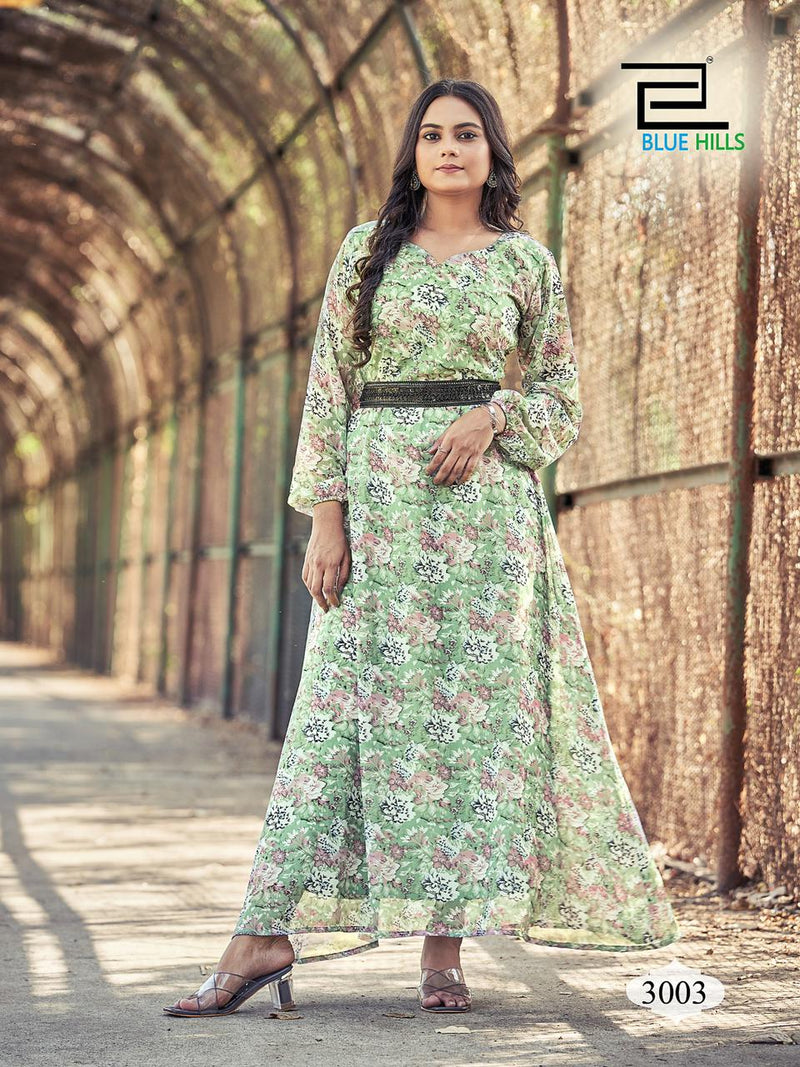 Blue Hills Hit Design Collection Georgette Printed Fancy Designer Kurti