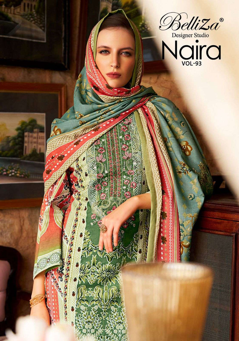 Belliiza Designer Studio Naira Vol 93 Pure Cotton Digital Print Embroidered Salwar Kameez