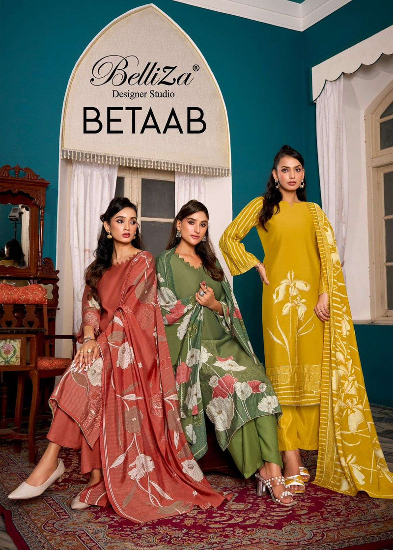 Belliza Designer Studio Betaab Pure Modal Viscose Maslin Embroidered Work Salwar Suit