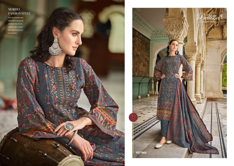 Belliza Designer Studio Bin Saeed Vol 4 Pure Cotton Digital Print Embroidered Salwar Suit