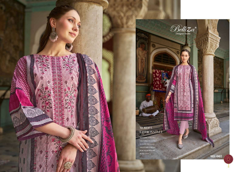 Belliza Designer Studio Bin Saeed Vol 4 Pure Cotton Digital Print Embroidered Salwar Suit