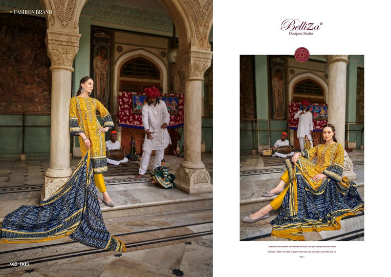 Belliza Designer Studio Bin Saeed Vol 4 Pure Cotton Digital Print Embroidered Salwar Suit