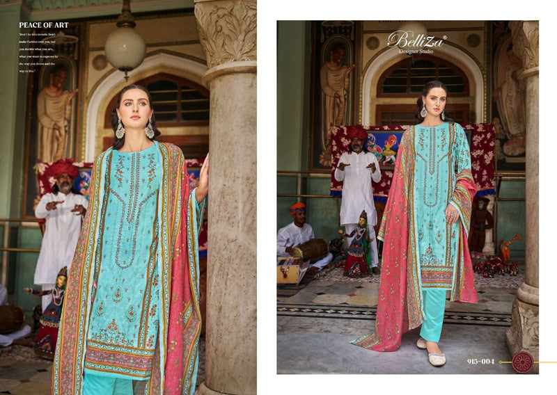 Belliza Designer Studio Bin Saeed Vol 4 Pure Cotton Digital Print Embroidered Salwar Suit