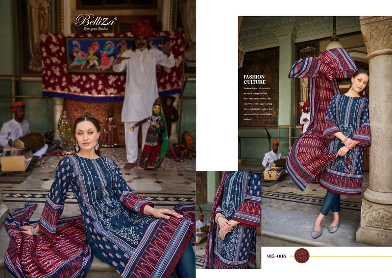 Belliza Designer Studio Bin Saeed Vol 4 Pure Cotton Digital Print Embroidered Salwar Suit