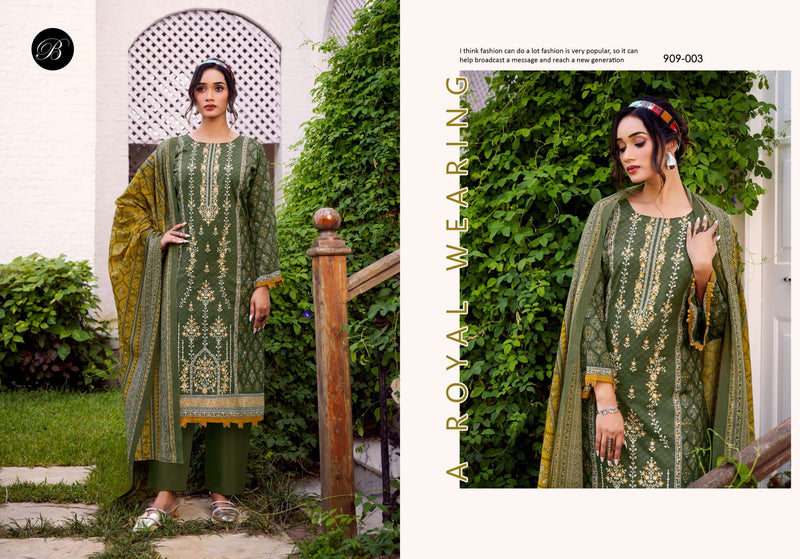 Belliza Designer Studio Bin Saeed Vol 9 – Latest Cotton Suit Collection 2025 | Heavy Embroidery Work
