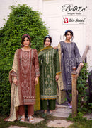 Belliza Designer Studio Bin Saeed Vol 9 – Latest Cotton Suit Collection 2025 | Heavy Embroidery Work