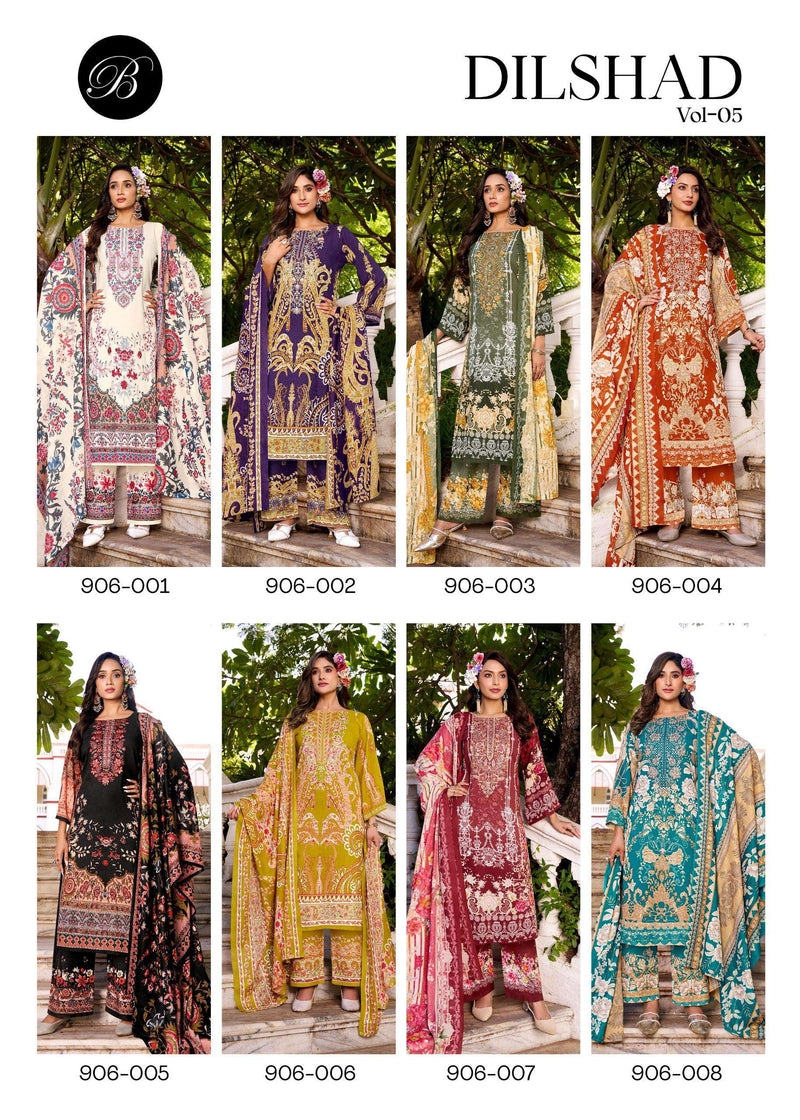 Belliza Designer Studio Dilshad Vol 5 Pure Viscose Rayon Exclusive Embroidered Work Salwar Suit
