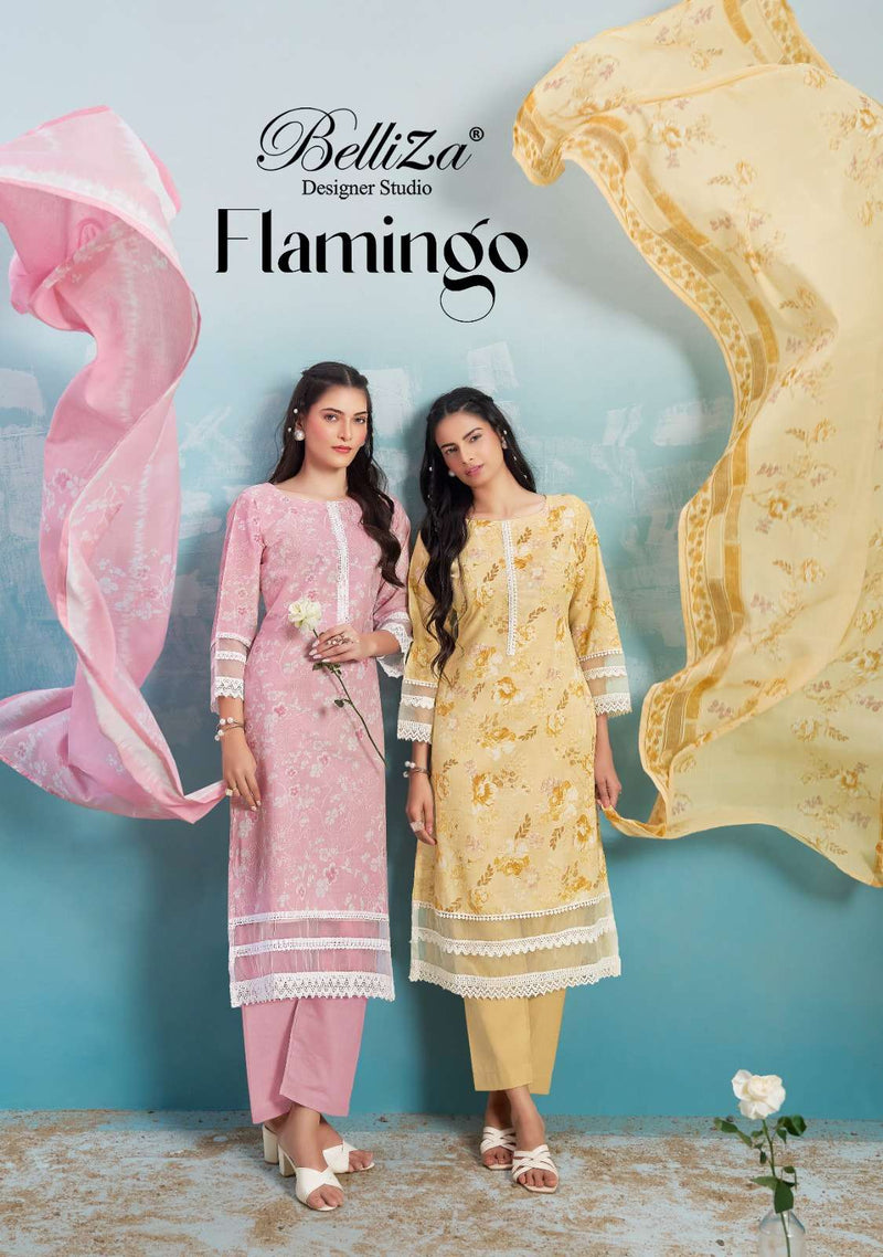 Belliza Designer Studio Flamingo Cotton Digital Print Salwar Suit