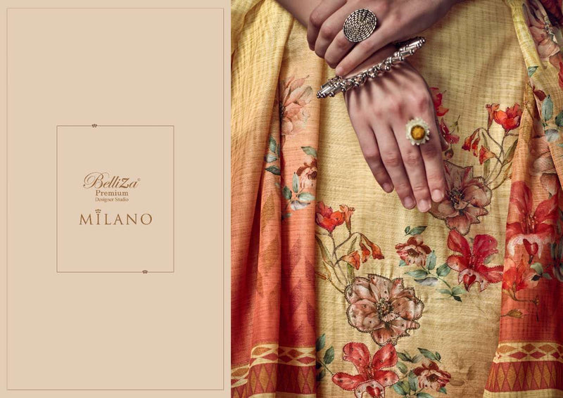 Belliza Designer Studio Milano Cotton Muslin Cotton Muslin Original Digital Print with Exclusive Fancy Heavy Handwork Salwar Kameez