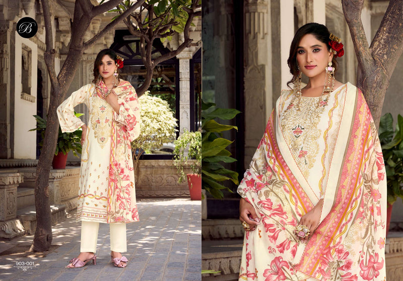 Belliza Designer Studio Naira Vol 118 Pure Cotton Embroidered Work Salwar Suit