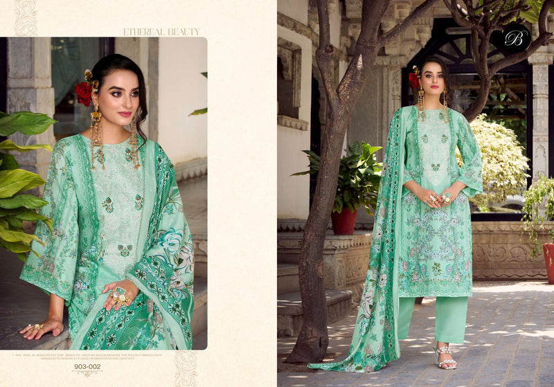 Belliza Designer Studio Naira Vol 118 Pure Cotton Embroidered Work Salwar Suit
