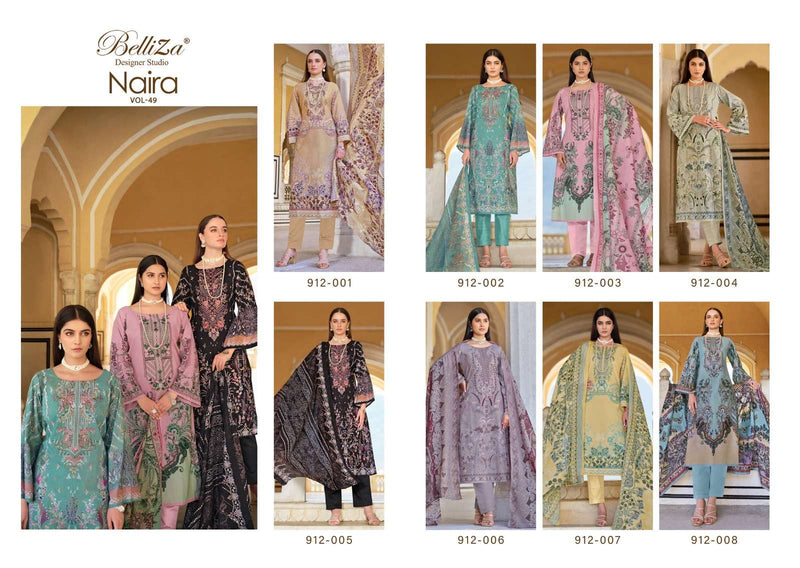 Belliza Designer Studio Naira Vol 49 Pure Cotton Digital Print With Embroidery Work Suit