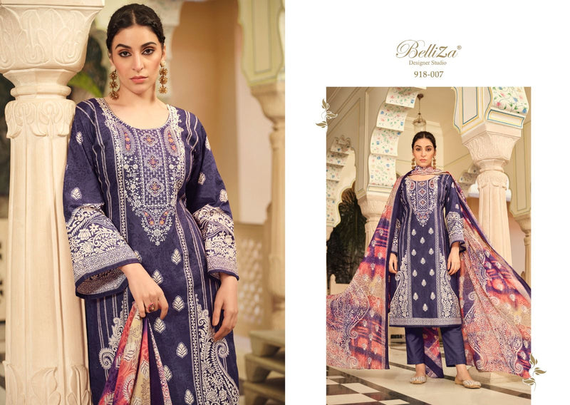 Belliza Designer Studio Naira Vol 51 Pure Cotton Digital Print With Embroidery Work Suit