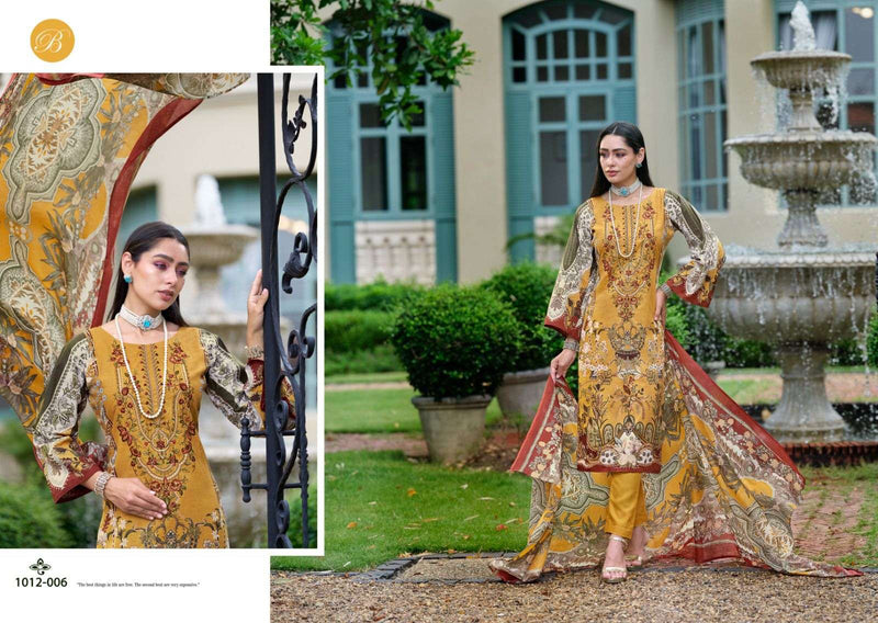 Belliza Designer Studio Naira Vol 86 Pure Cotton Digital Print Self Embroidered Suit