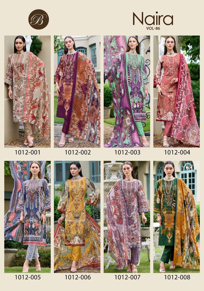 Belliza Designer Studio Naira Vol 86 Pure Cotton Digital Print Self Embroidered Suit