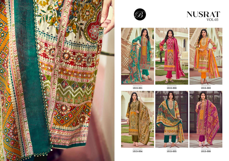 Belliza Designer Studio Nusrat Vol 3 Pure Muslin Digital Print Exclusive Work Salwar Suit