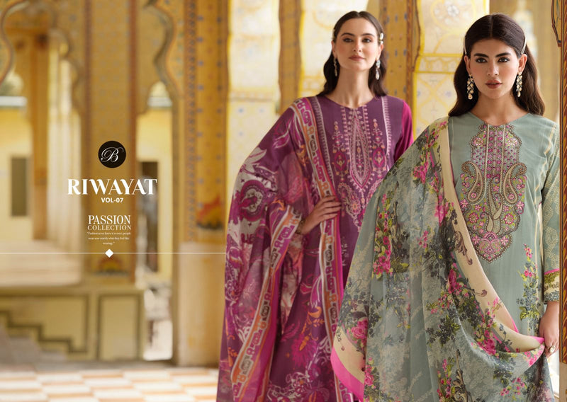 Belliza Designer Studio Riwayat Vol 7 Pure Viscose Rayon Printed Salwar Suit