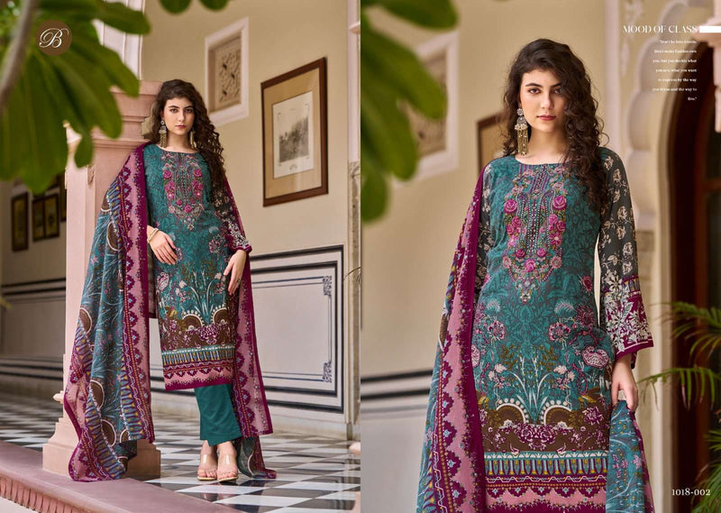 Belliza Designer Studio Riwayat Vol 9 Pure Viscose Rayon Print With Self Embroidery Work Salwar Suit