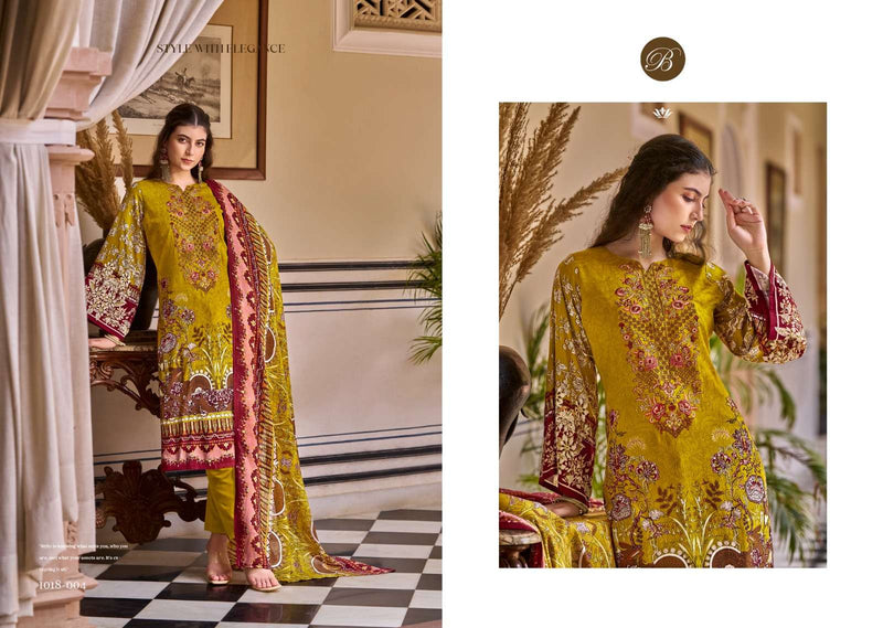 Belliza Designer Studio Riwayat Vol 9 Pure Viscose Rayon Print With Self Embroidery Work Salwar Suit