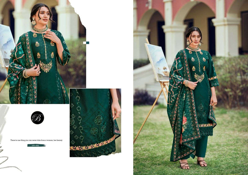 Belliza Designer Studio Zoya Pure Cotton Heavy Karachi Embroidery Work Salwar Suit