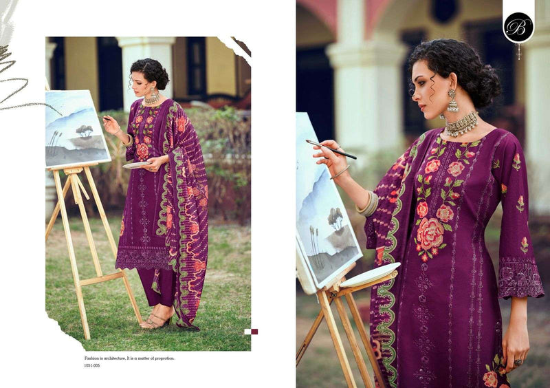 Belliza Designer Studio Zoya Pure Cotton Heavy Karachi Embroidery Work Salwar Suit