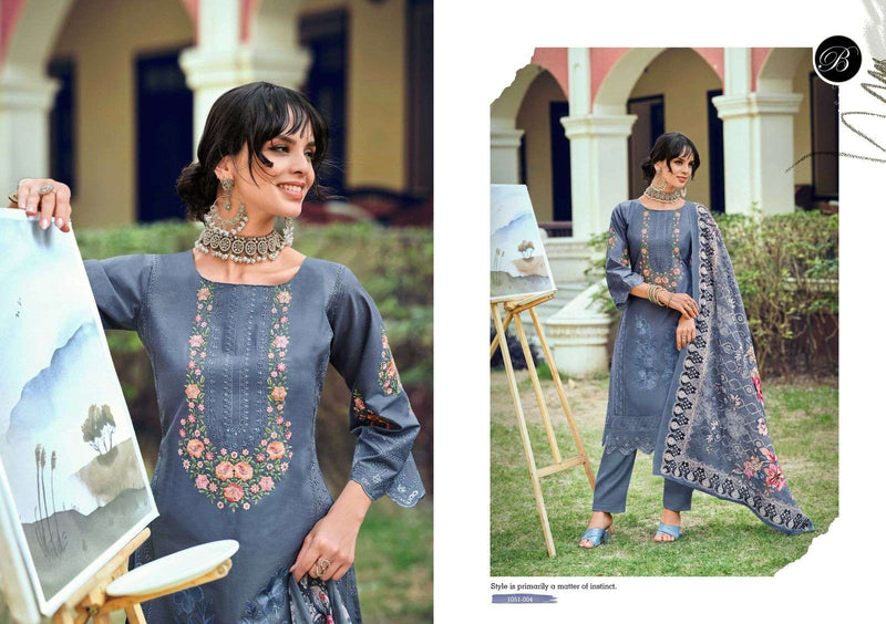 Belliza Designer Studio Zoya Pure Cotton Heavy Karachi Embroidery Work Salwar Suit