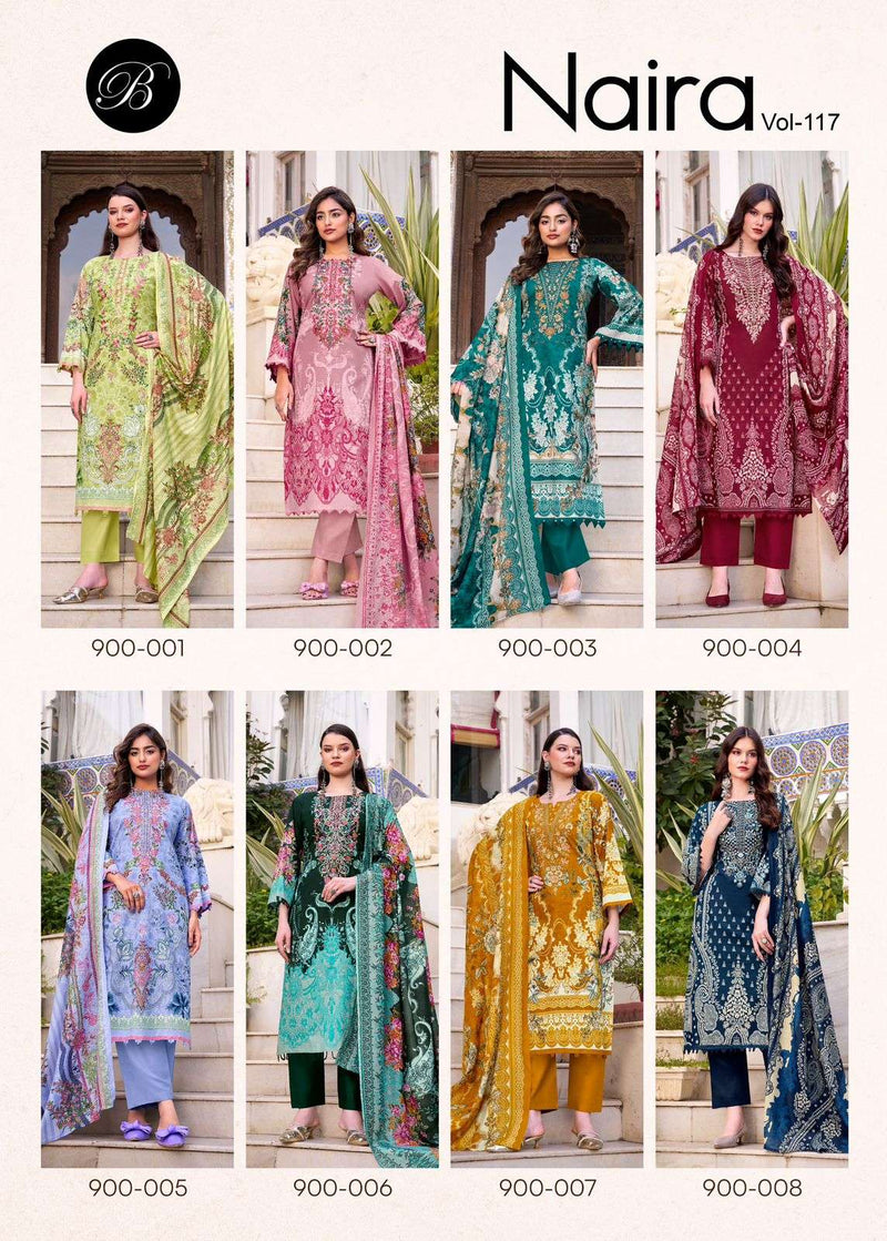 Belliza Designer Studio Naira Vol 117 Pure Cotton Embroidered Work Salwar Kameez