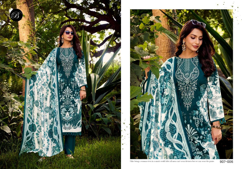 Belliza Designer Studio Naira Vol 120 Pure Cotton Embroidered Work Salwar Kameez