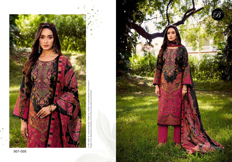 Belliza Designer Studio Naira Vol 120 Pure Cotton Embroidered Work Salwar Kameez