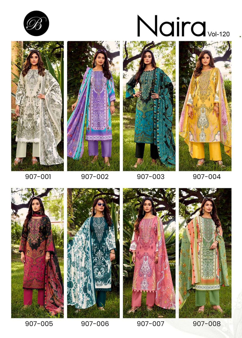 Belliza Designer Studio Naira Vol 120 Pure Cotton Embroidered Work Salwar Kameez