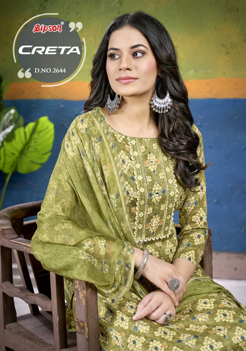 Bipson Fashion 2644 Cambric Cotton Print With Ethnic Hand Work Salwar Kameez