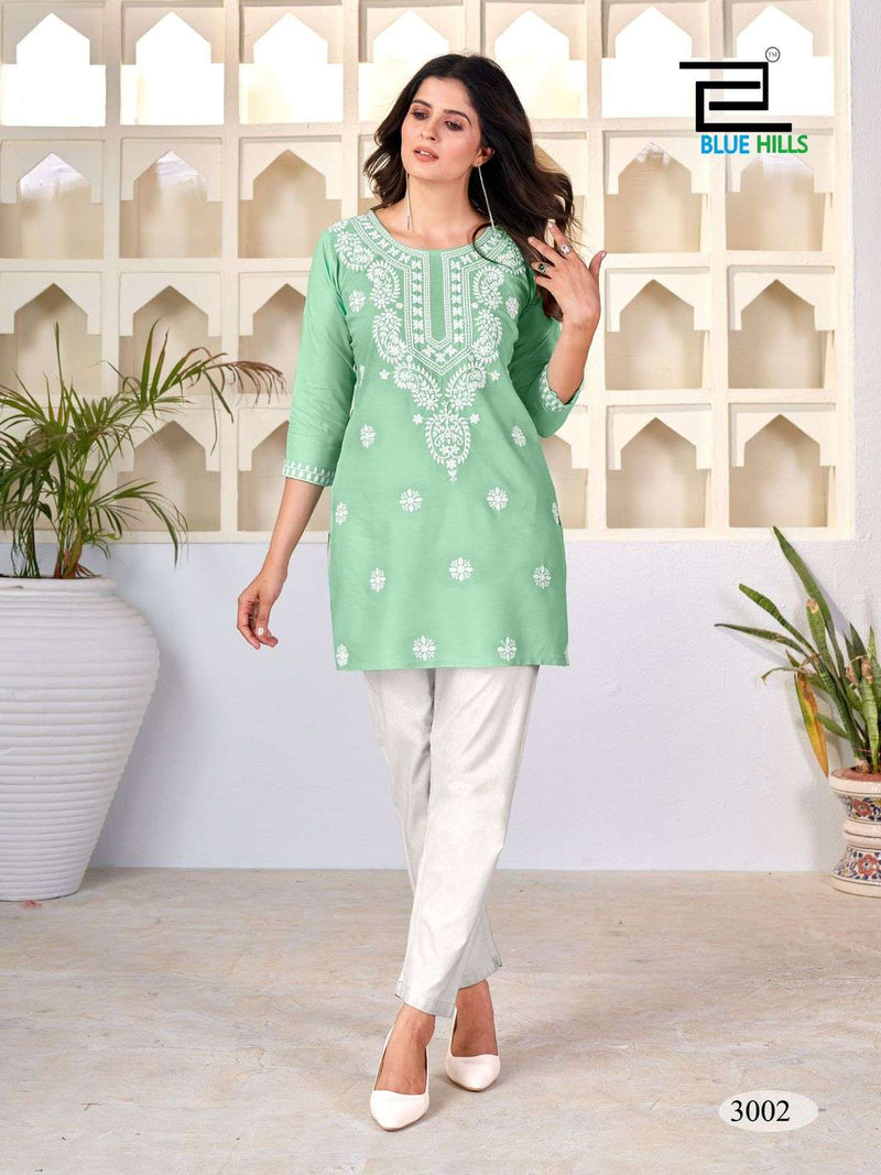 Blue Hills Amelia Vol 3 Rayon Fancy Lucknowi Work Kurti