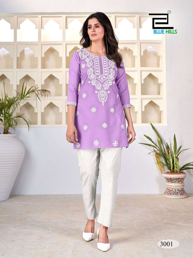 Blue Hills Amelia Vol 3 Rayon Fancy Lucknowi Work Kurti