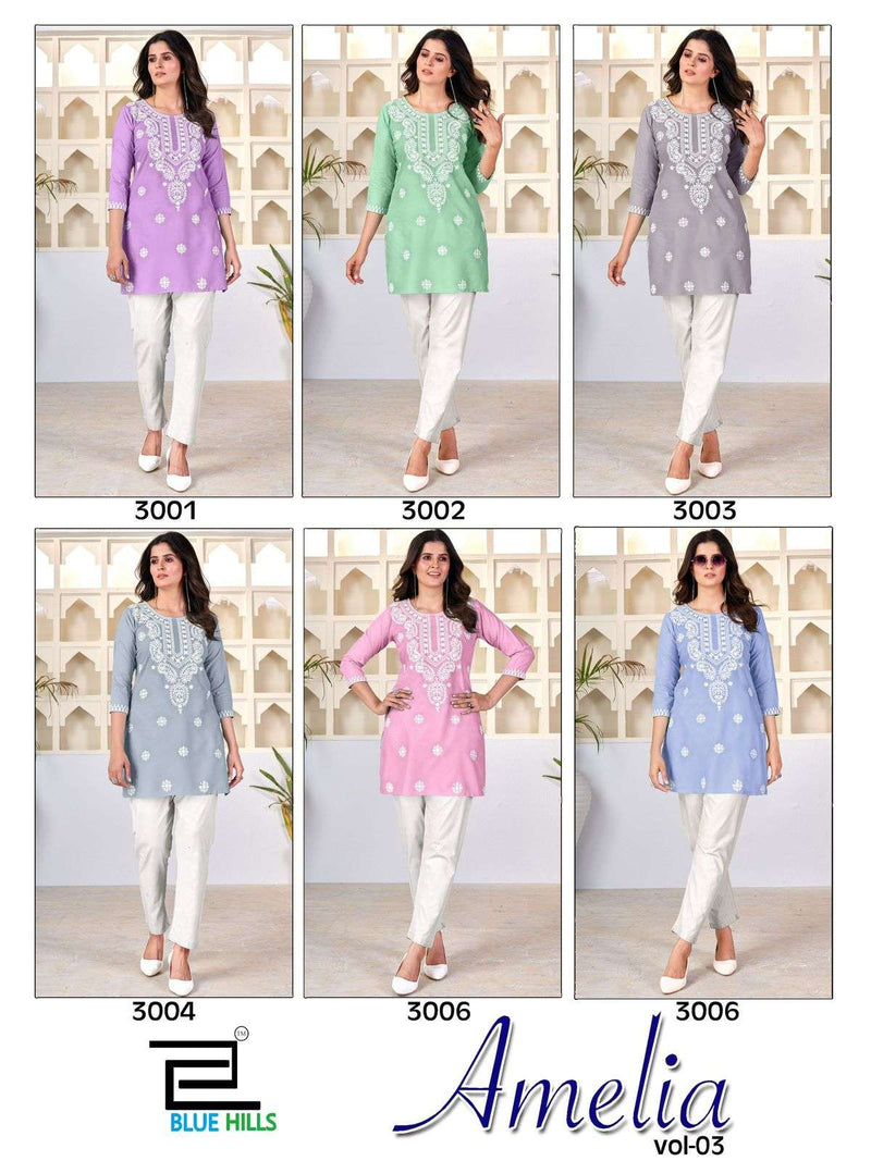 Blue Hills Amelia Vol 3 Rayon Fancy Lucknowi Work Kurti