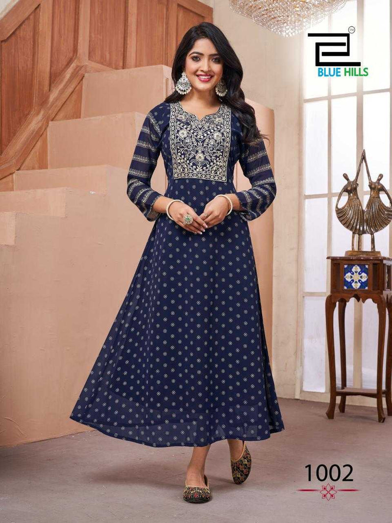 Blue Hills Lakme Self Embroidery Heavy Designer Daily Wear Kurti