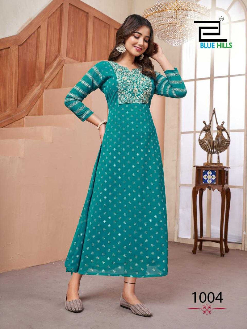 Blue Hills Lakme Self Embroidery Heavy Designer Daily Wear Kurti