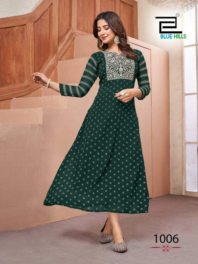 Blue Hills Lakme Self Embroidery Heavy Designer Daily Wear Kurti