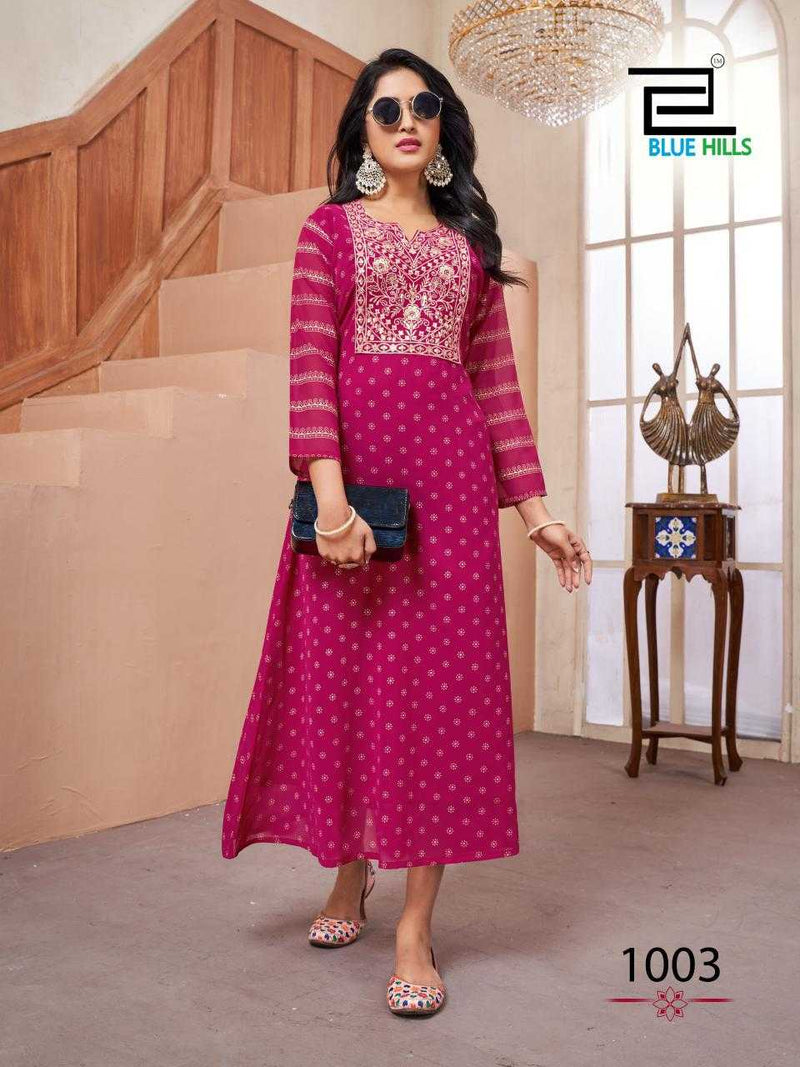 Blue Hills Lakme Self Embroidery Heavy Designer Daily Wear Kurti