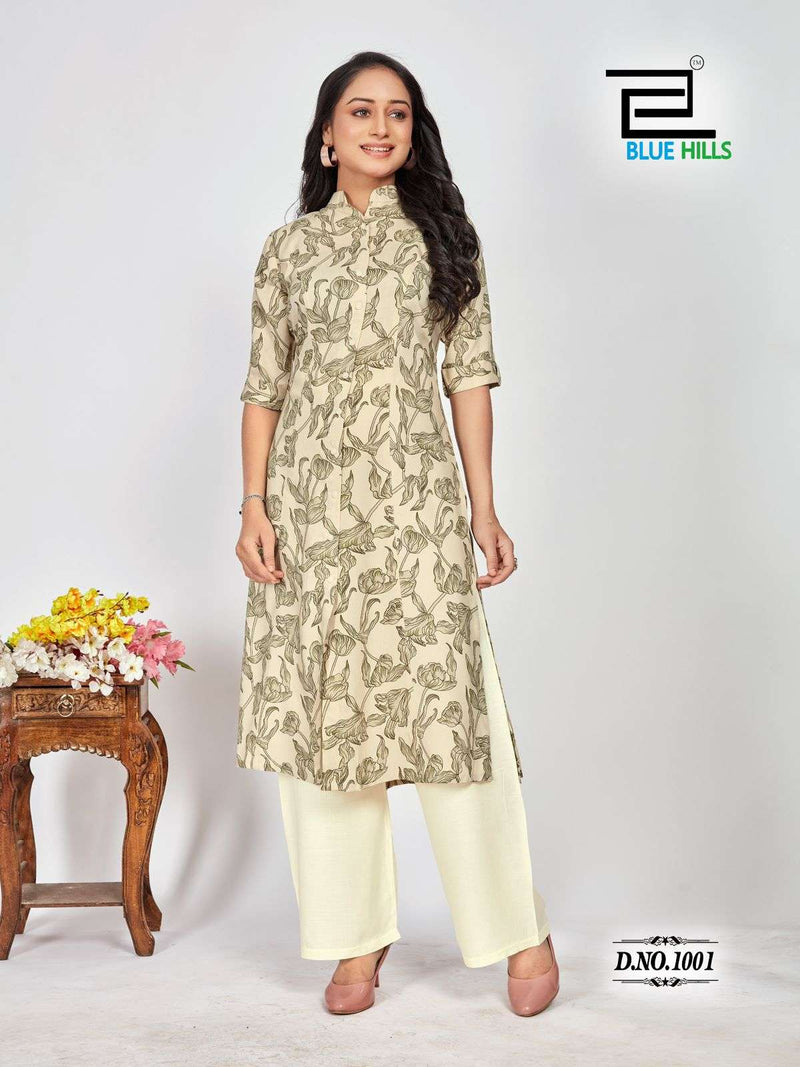 Blue Hills Maher Rayon Print Fancy Designer Kurti Collection